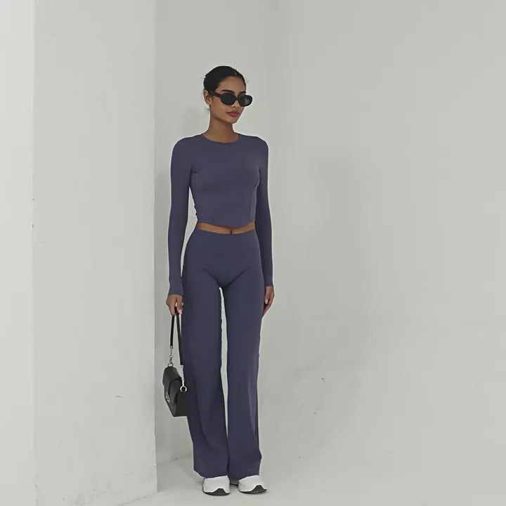 Fall Winter Second-Skin Yoga Set | Quick-Dry Slim Fit Fitness Two-Piece Outfit