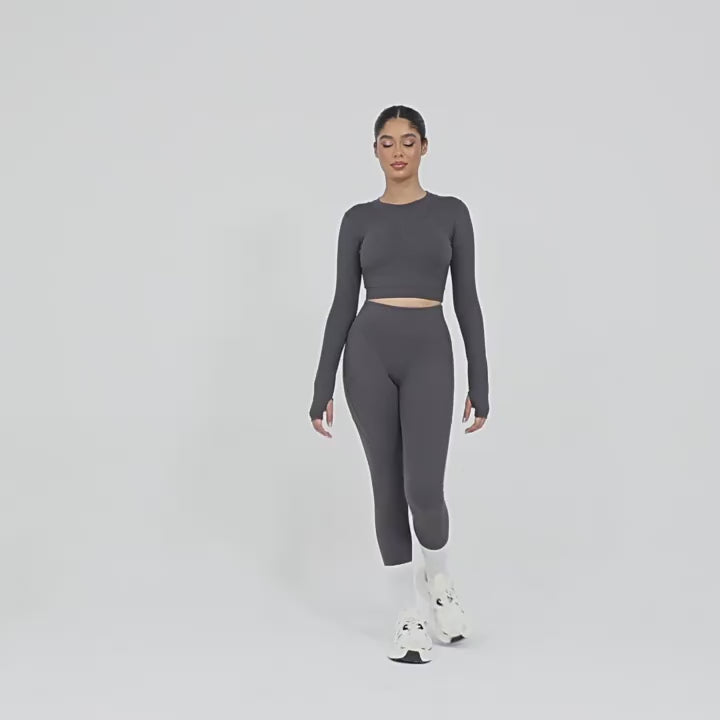 Brushed Compression Quick-Dry Yoga Set | Winter Outdoor Running Outfit