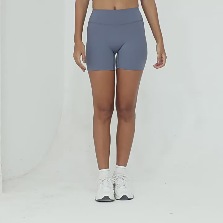 Invisible Ruched High-Waist Yoga Shorts Lifting Tight Running Fitness Shorts