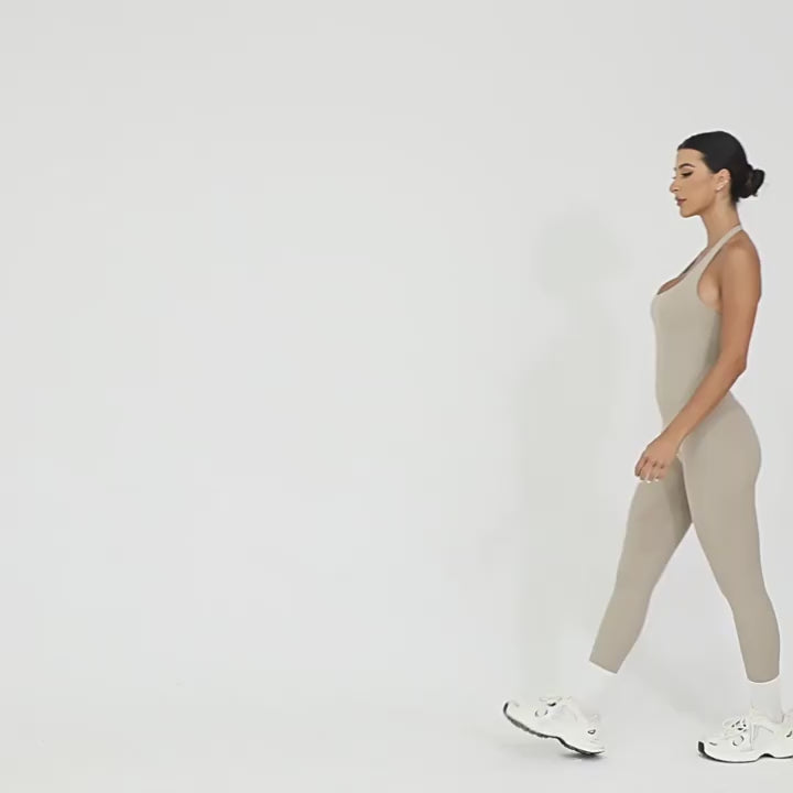 Halter Neck Yoga Jumpsuit Outdoor Dance Fitness Tight Bodysuit
