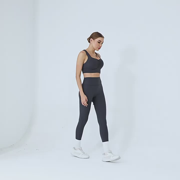 Outdoor Running Fitness Leggings | High-Waist Booty-Lift Knit Patchwork Yoga Pants