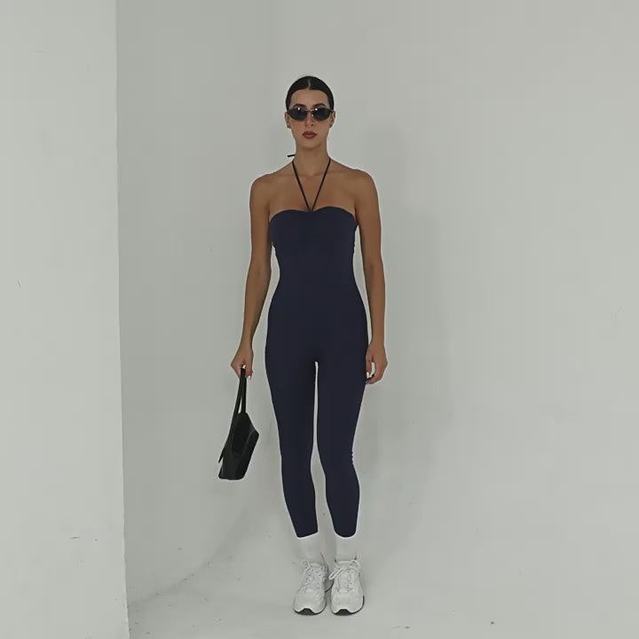 Multi-Way Wear Running Fitness Jumpsuit Side Pocket Yoga One-Piece
