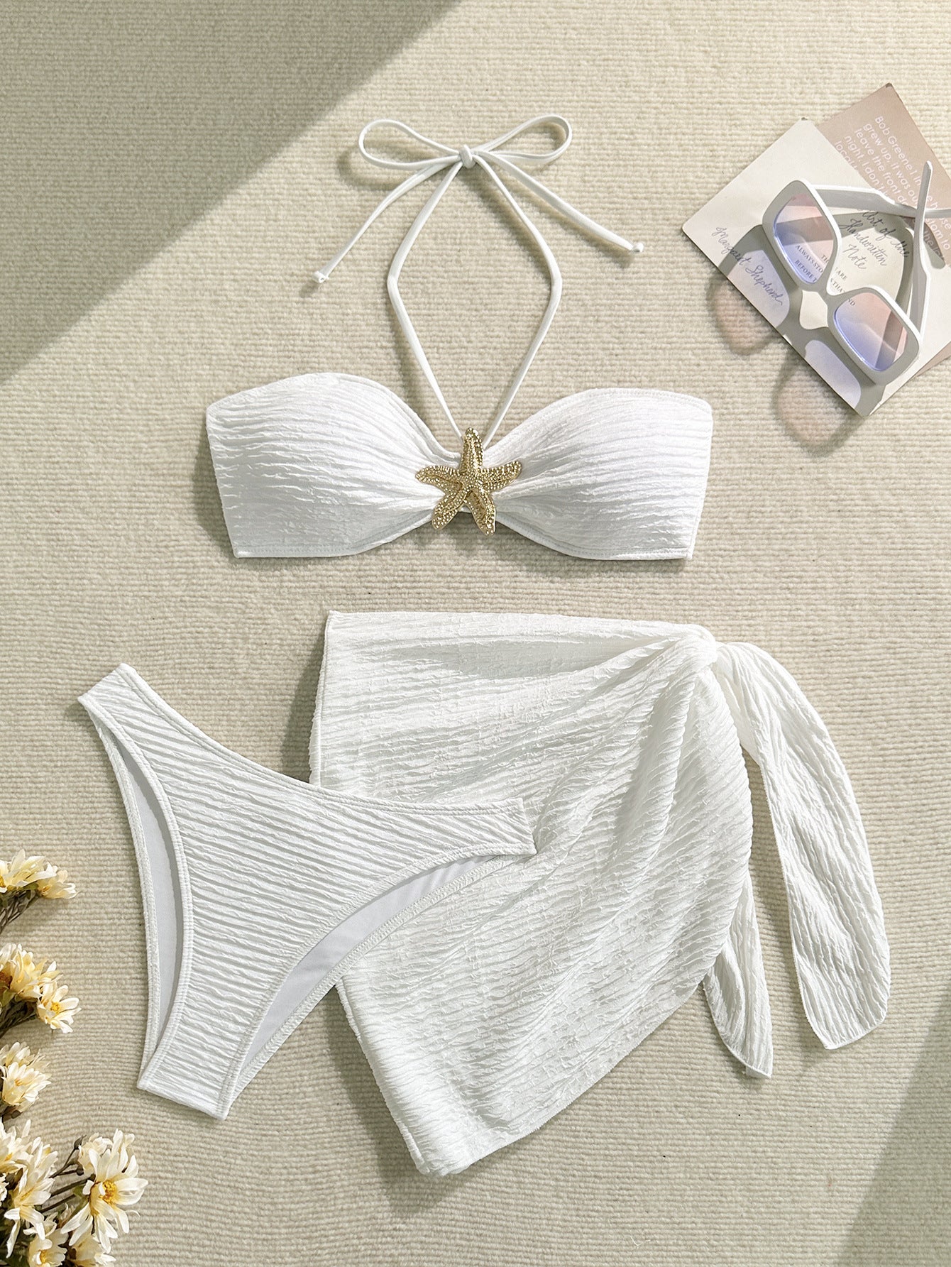 2026 Sexy Solid Color Bikini | Three-Piece Split Swimwear Set for Women