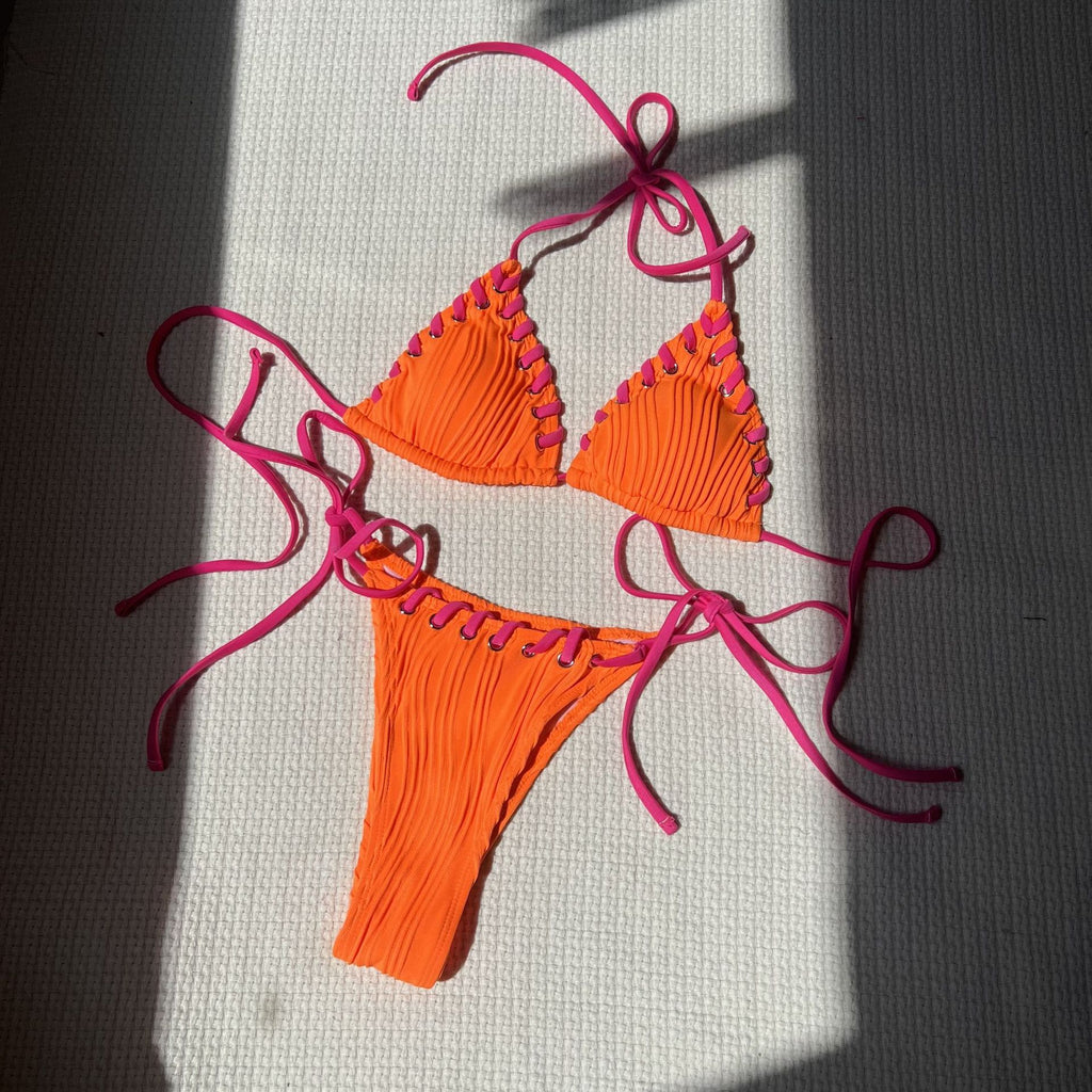 2026 New EU & US Sweet Minimal Bikini Set | Fresh Style Split Swimsuit for Women
