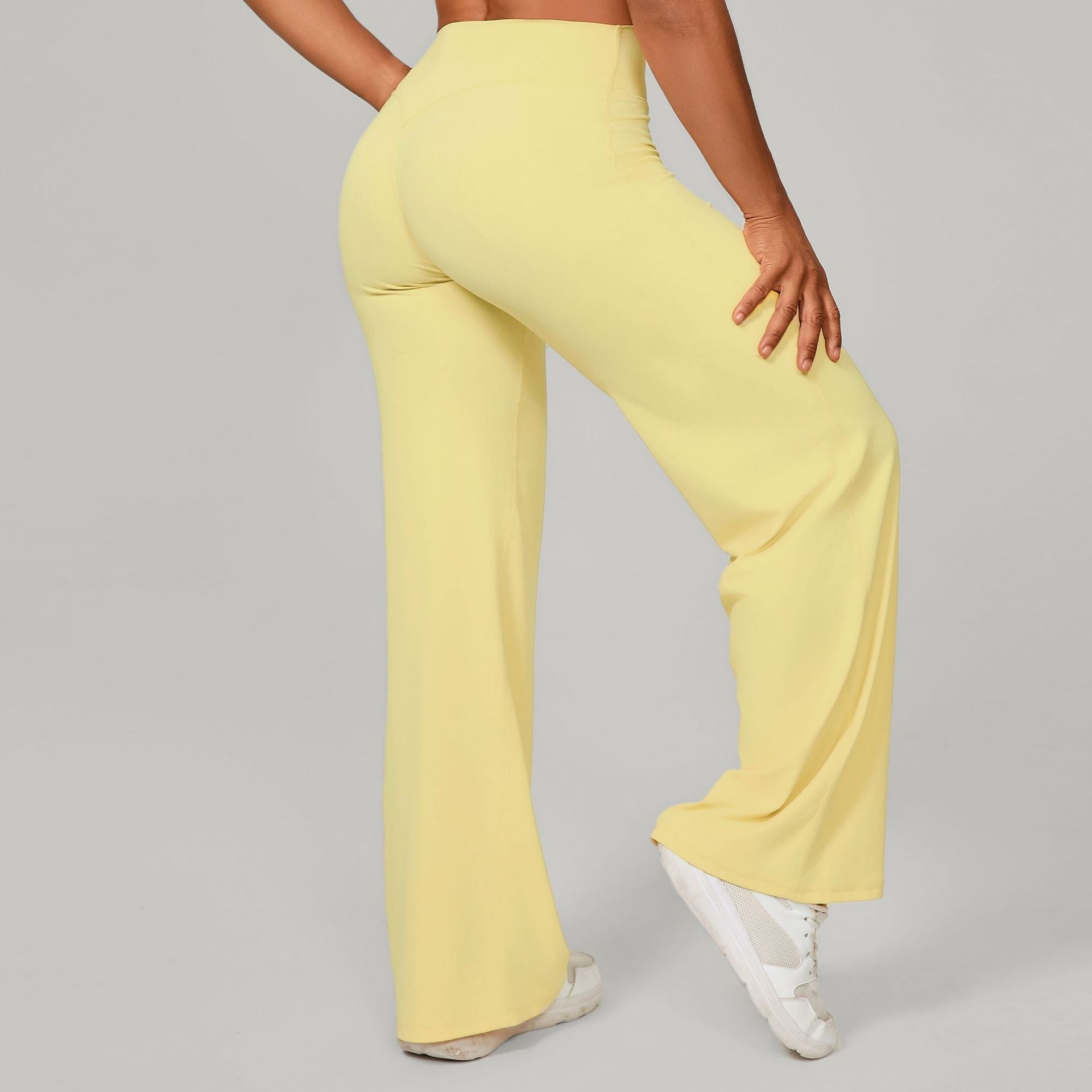 Pilates Straight-Leg Yoga Pants | Loose Wide-Leg Running & Fitness Trousers with Booty Sculpt