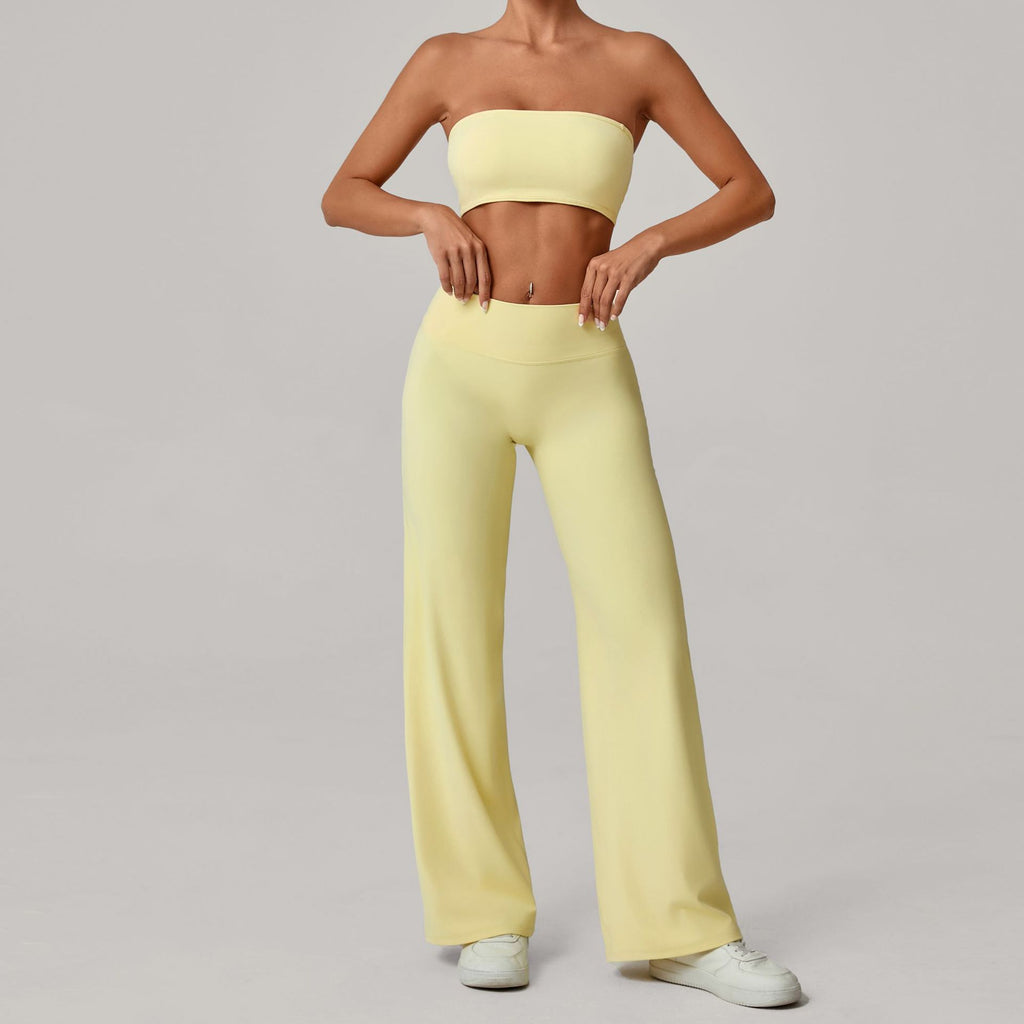 Second-Skin Bandeau Cross Back Yoga Set | Outdoor Running Fitness Two-Piece