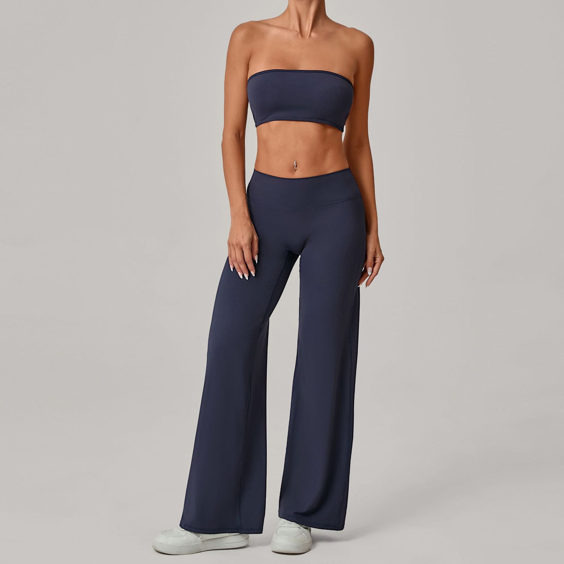Second-Skin Bandeau Cross Back Yoga Set | Outdoor Running Fitness Two-Piece