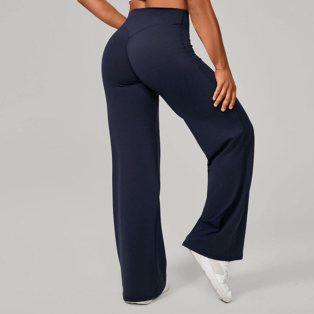 Pilates Straight-Leg Yoga Pants | Loose Wide-Leg Running & Fitness Trousers with Booty Sculpt