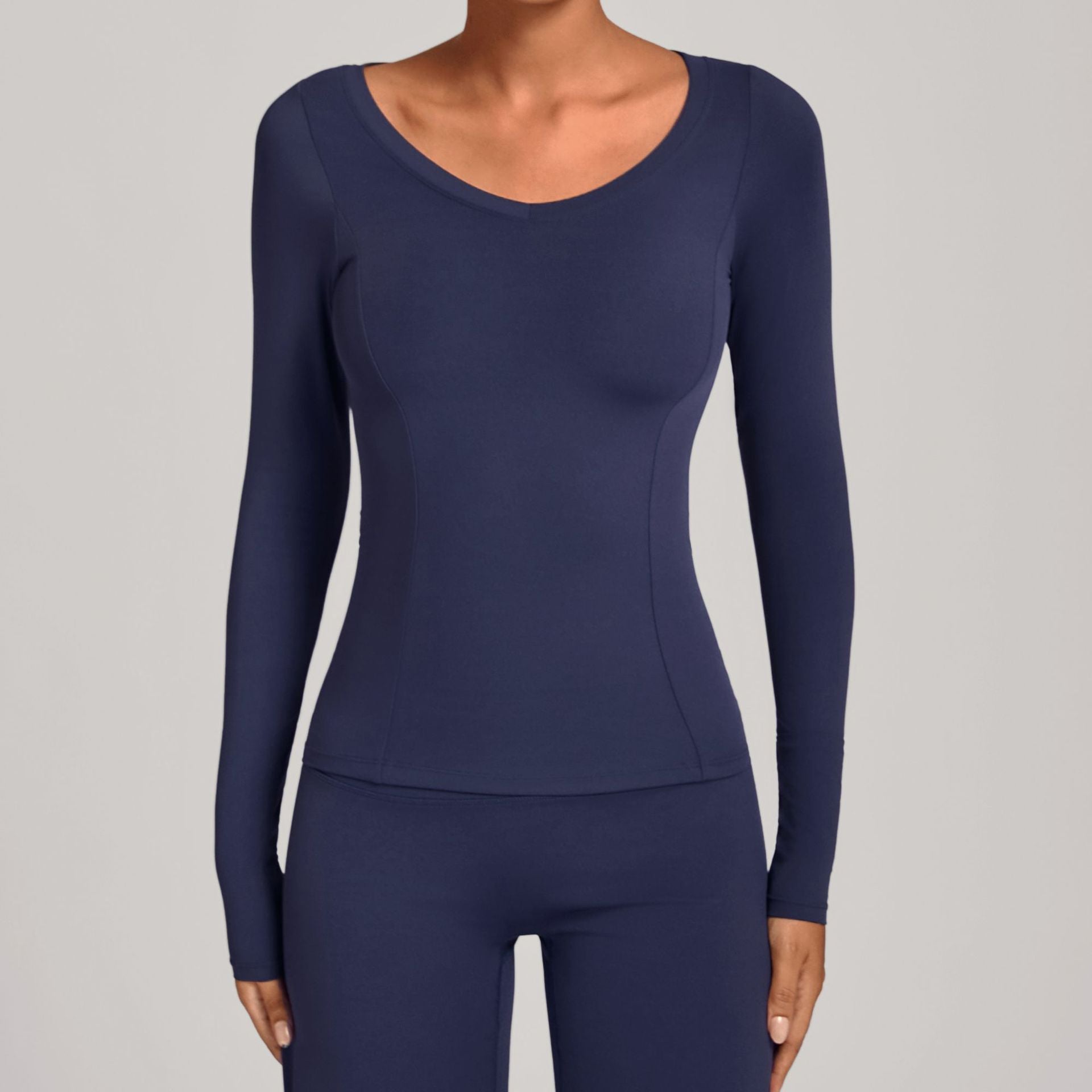 V-Neck Long Sleeve Yoga Jacket | Fall Winter Running & Casual Fitness Top
