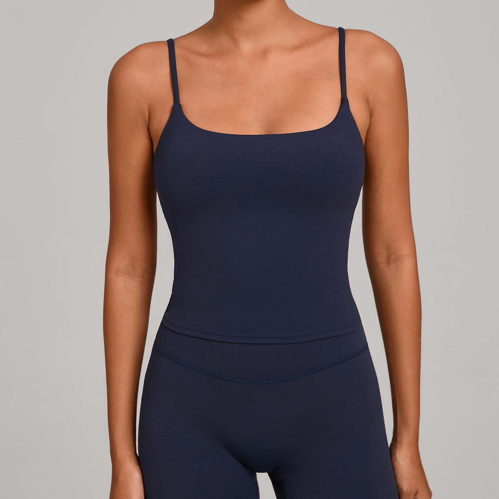 Slim Fit Cross Back Yoga Tank | Quick-Dry Fitness Camisole for Running & Training