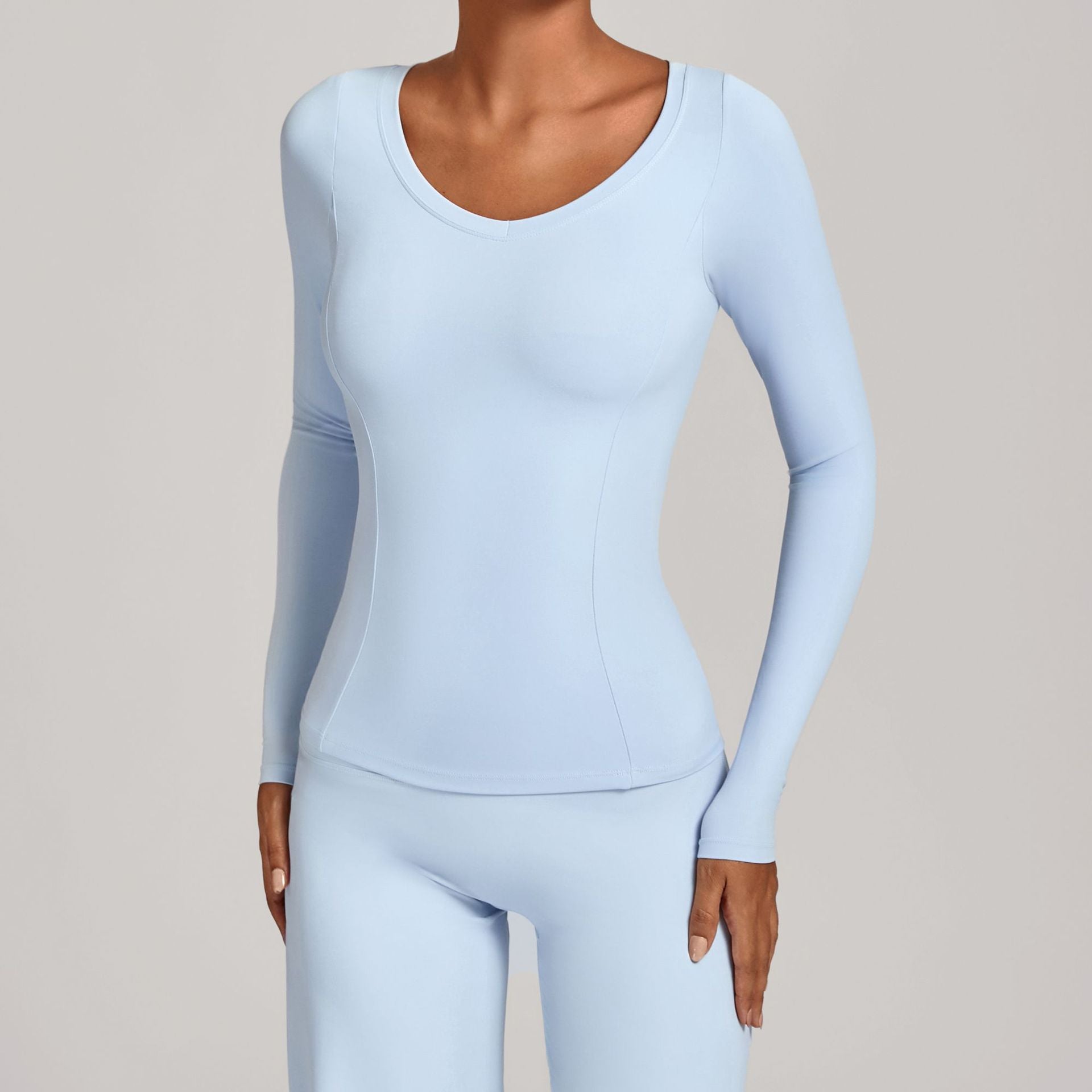 V-Neck Long Sleeve Yoga Jacket | Fall Winter Running & Casual Fitness Top