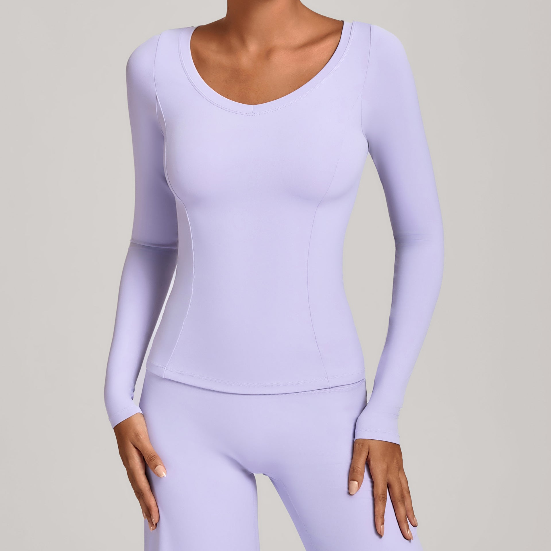 V-Neck Long Sleeve Yoga Jacket | Fall Winter Running & Casual Fitness Top
