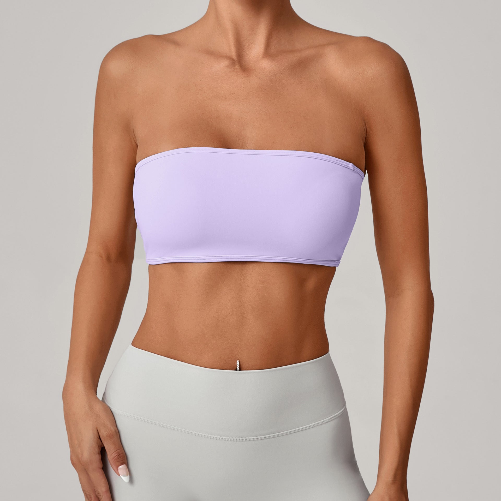 Anti-Slip Bandeau Base Layer Sports Bra | One-Piece Naked-Feel Yoga Fitness Top