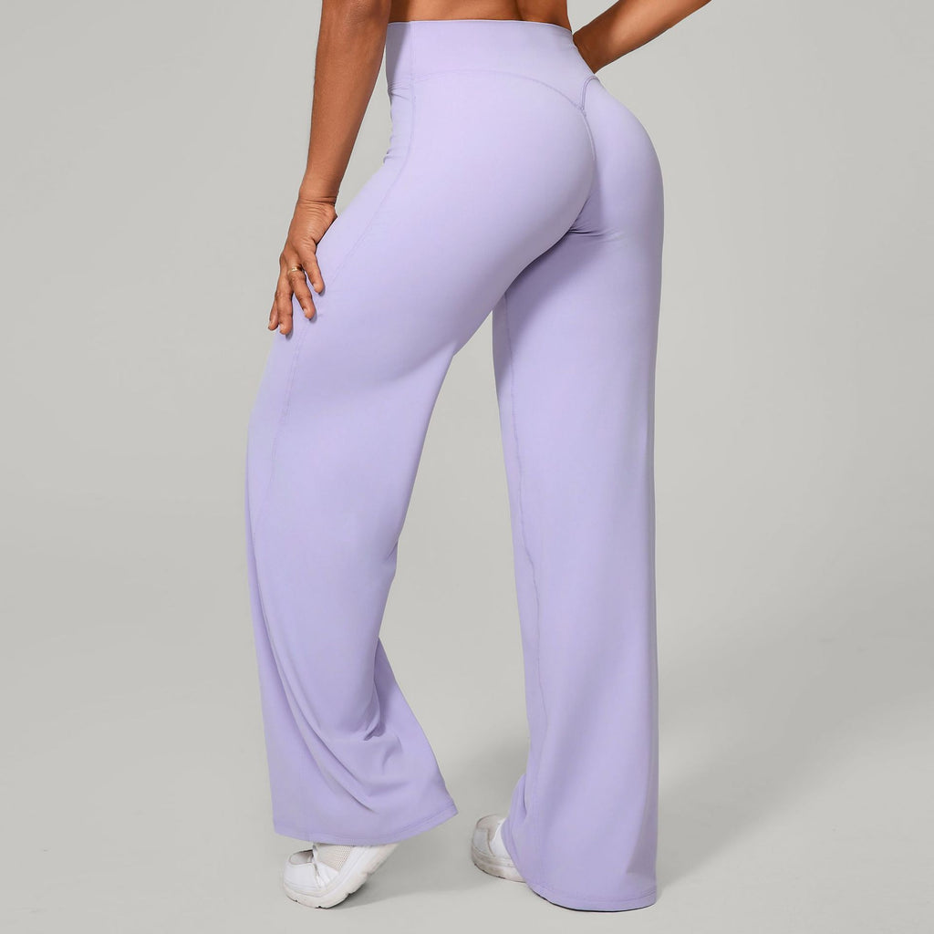 Pilates Straight-Leg Yoga Pants | Loose Wide-Leg Running & Fitness Trousers with Booty Sculpt