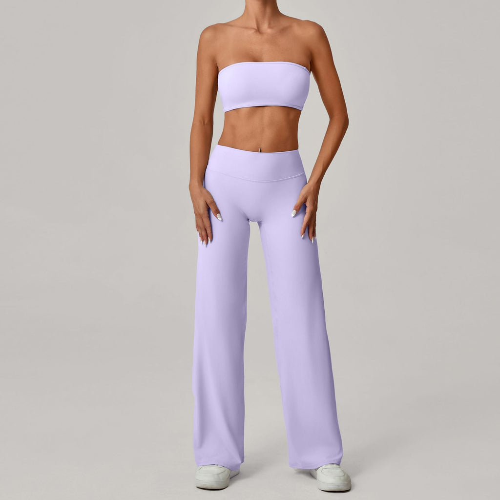 Second-Skin Bandeau Cross Back Yoga Set | Outdoor Running Fitness Two-Piece