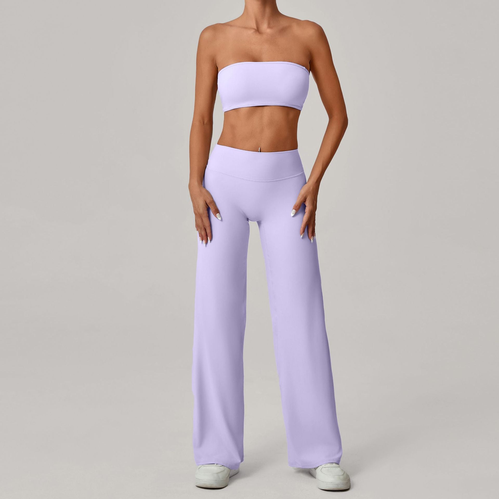 Second-Skin Bandeau Cross Back Yoga Set | Outdoor Running Fitness Two-Piece