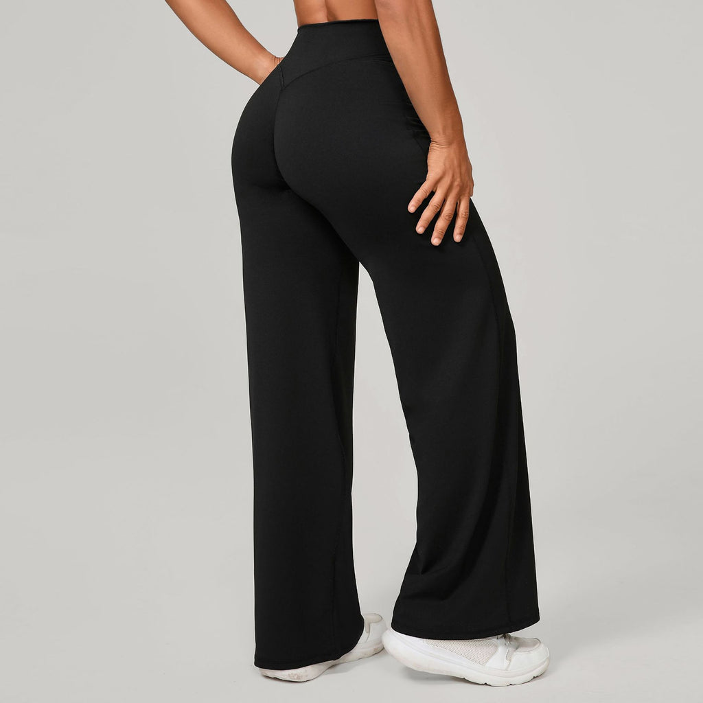 Pilates Straight-Leg Yoga Pants | Loose Wide-Leg Running & Fitness Trousers with Booty Sculpt
