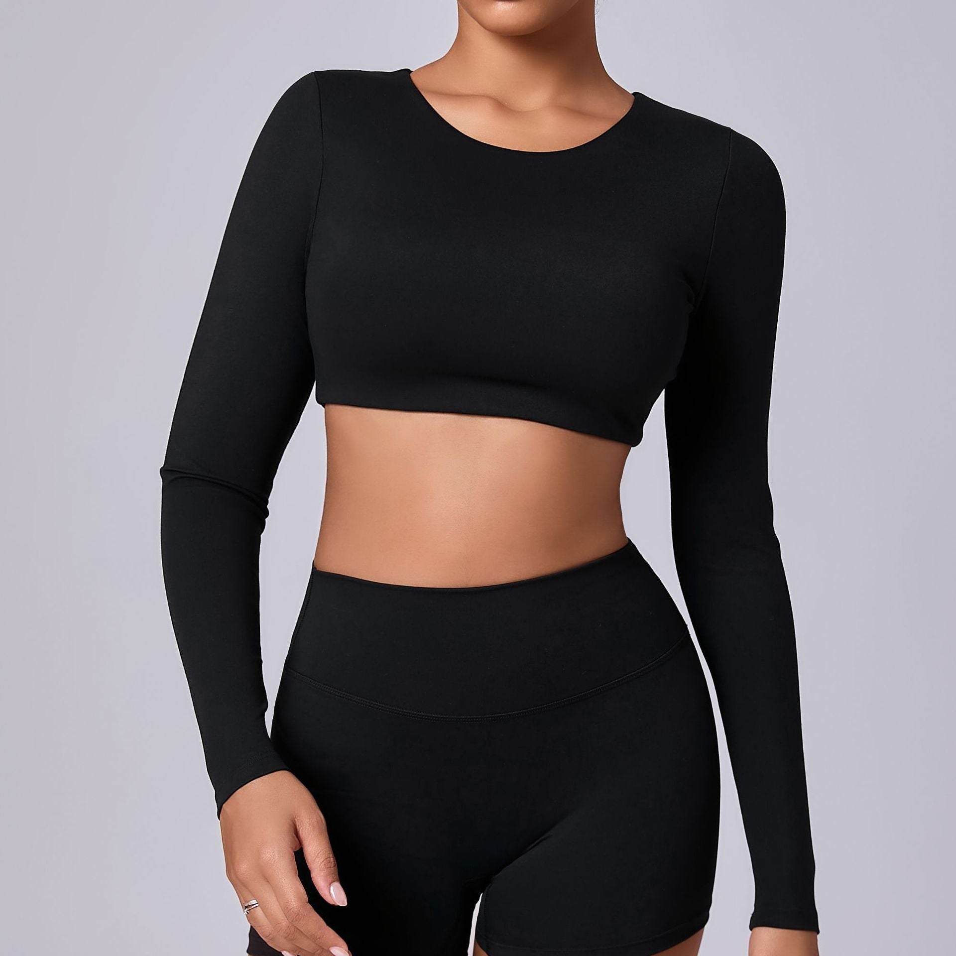 Winter Brushed Compression Long Sleeve Yoga Top | Pilates & Running Activewear