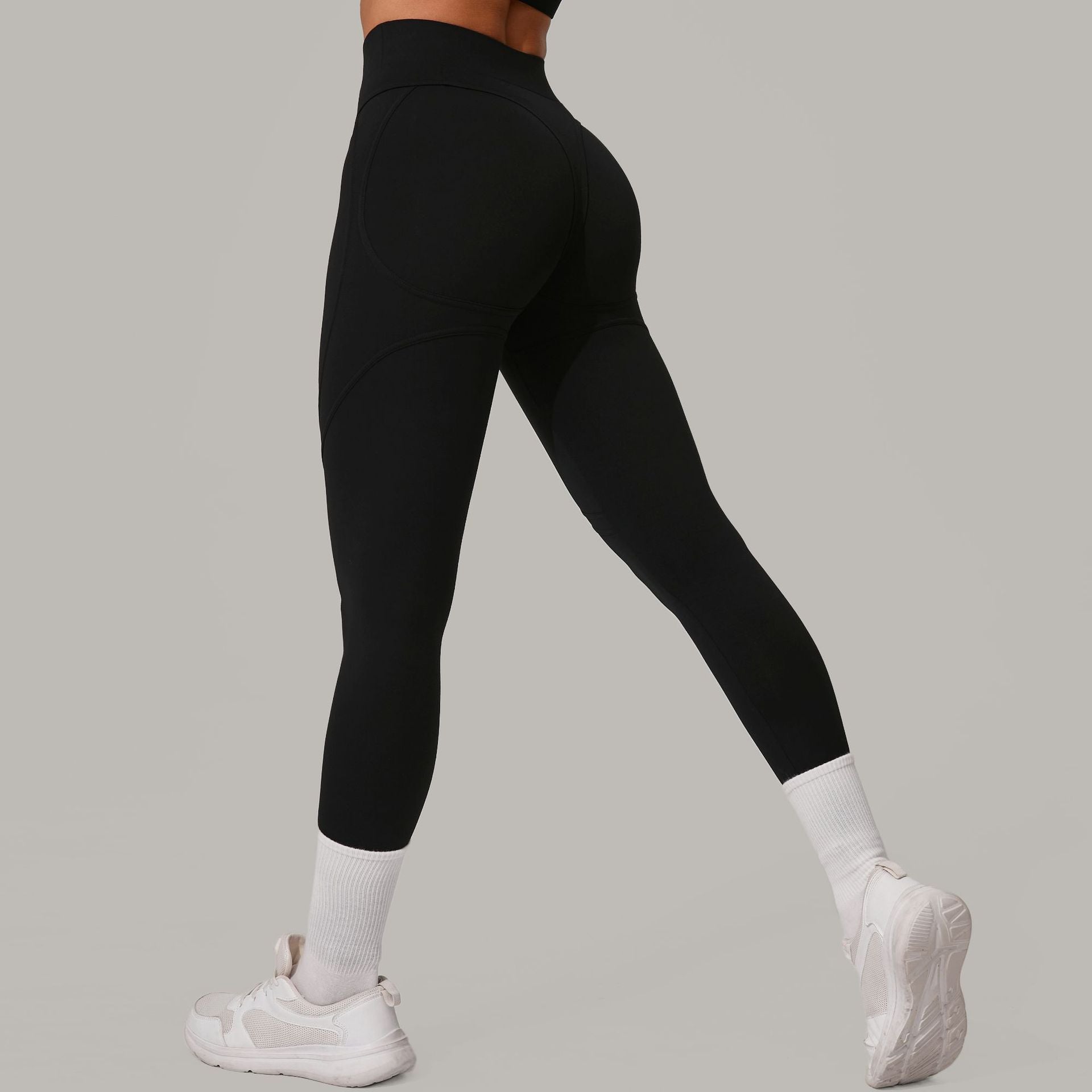 Brushed High-Waist Booty-Lift Yoga Leggings | Quick-Dry Slim Fit Running Pants
