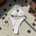 2026 Solid Color Sexy Bikini Set Four Piece Beach Vacation Split Swimsuit INS Style