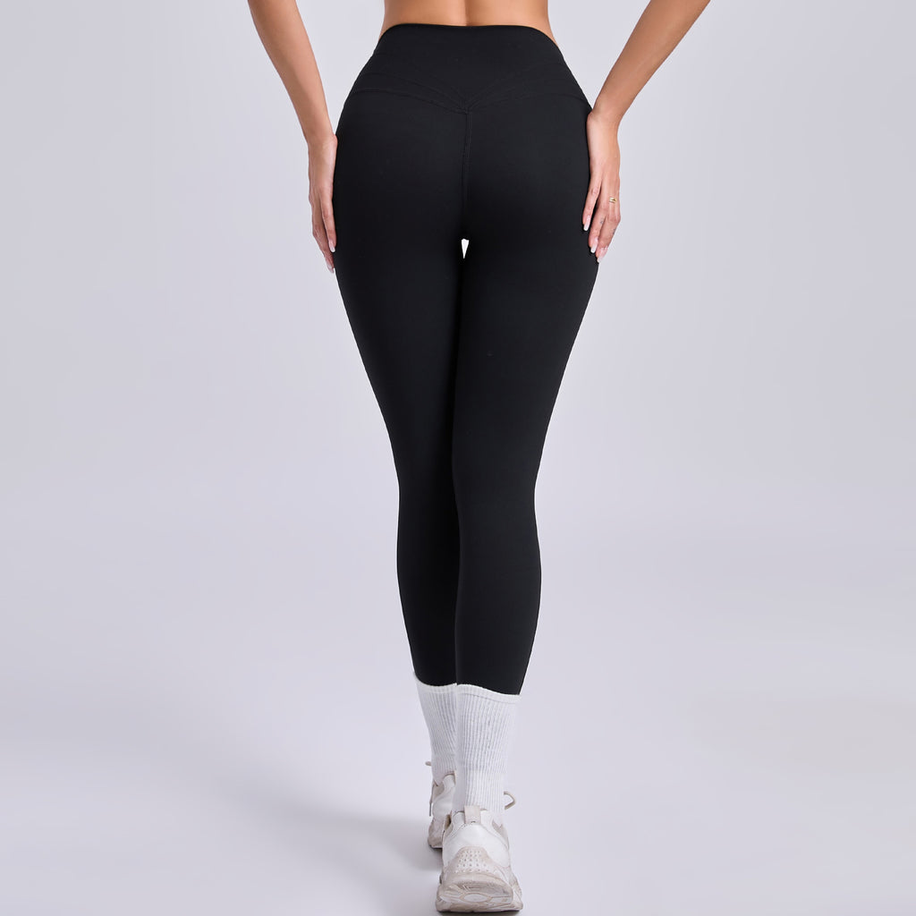 Outdoor Running Fitness Leggings | High-Waist Booty-Lift Knit Patchwork Yoga Pants