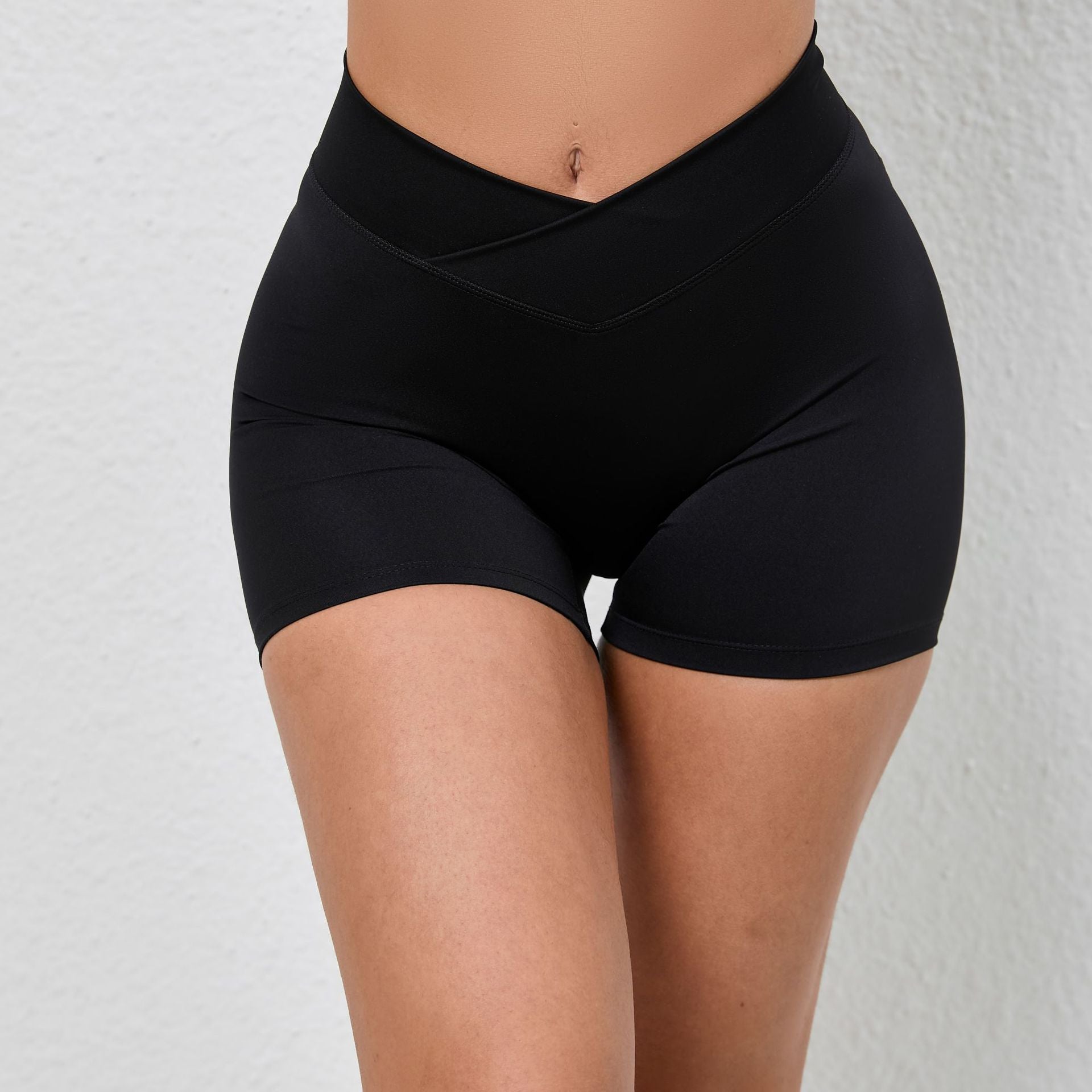 Custom Cross Waist Cooling Breathable Scrunch Butt Yoga Shorts Stretch Fitness