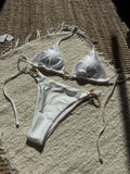 2026 Solid Color Shell Petal Push Up Bikini Set Sexy Two Piece Split Swimsuit