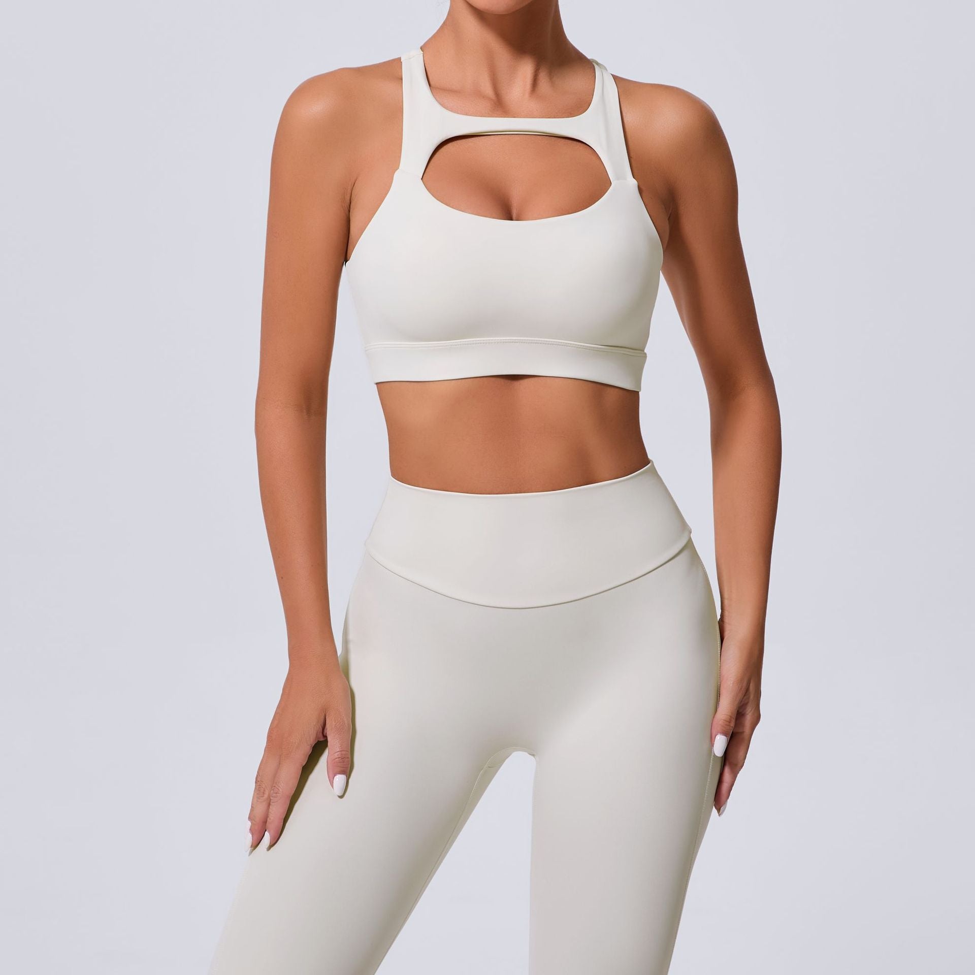 Hollow Back Slim Fit Yoga Tank | Shockproof Pilates Running & Outdoor Fitness Bra