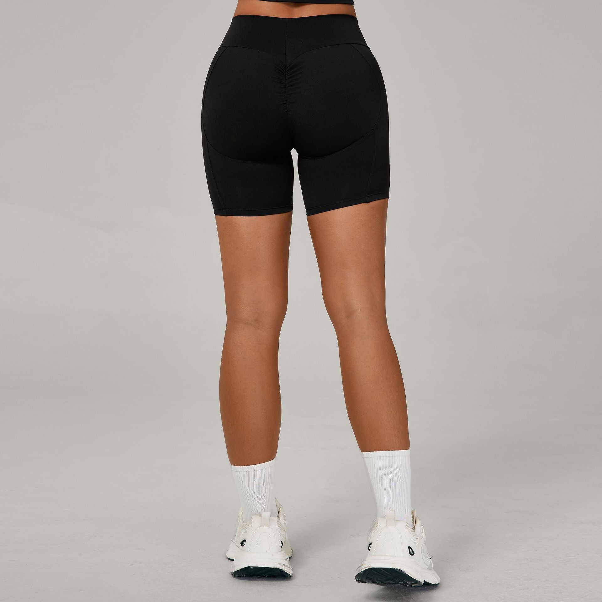 New High-Waist Tight Yoga Shorts Scrunch Butt Breathable Quick-Dry Running Shorts