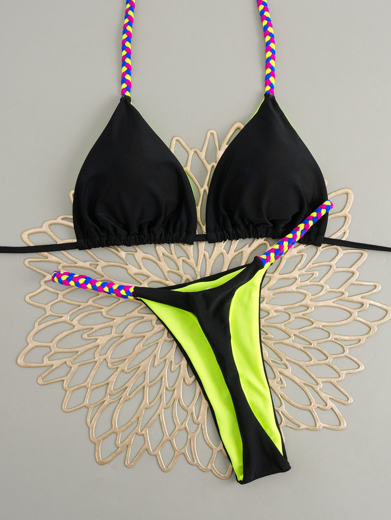 2026 Sexy Leopard Push-Up Triangle Bikini | Slim Fit Three-Point Women's Swimwear