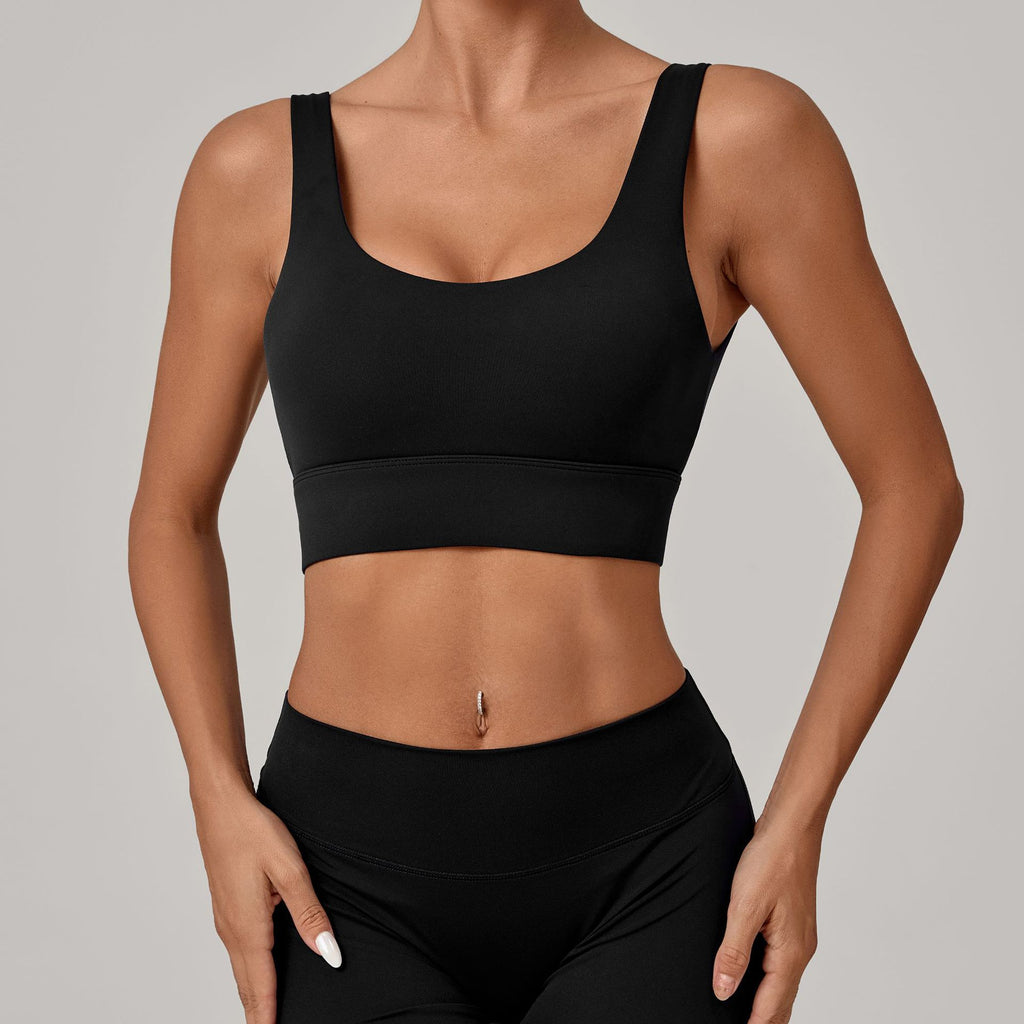 Wide Hem Compression Yoga Bra for Women | Running & Fitness Sports Bra Top