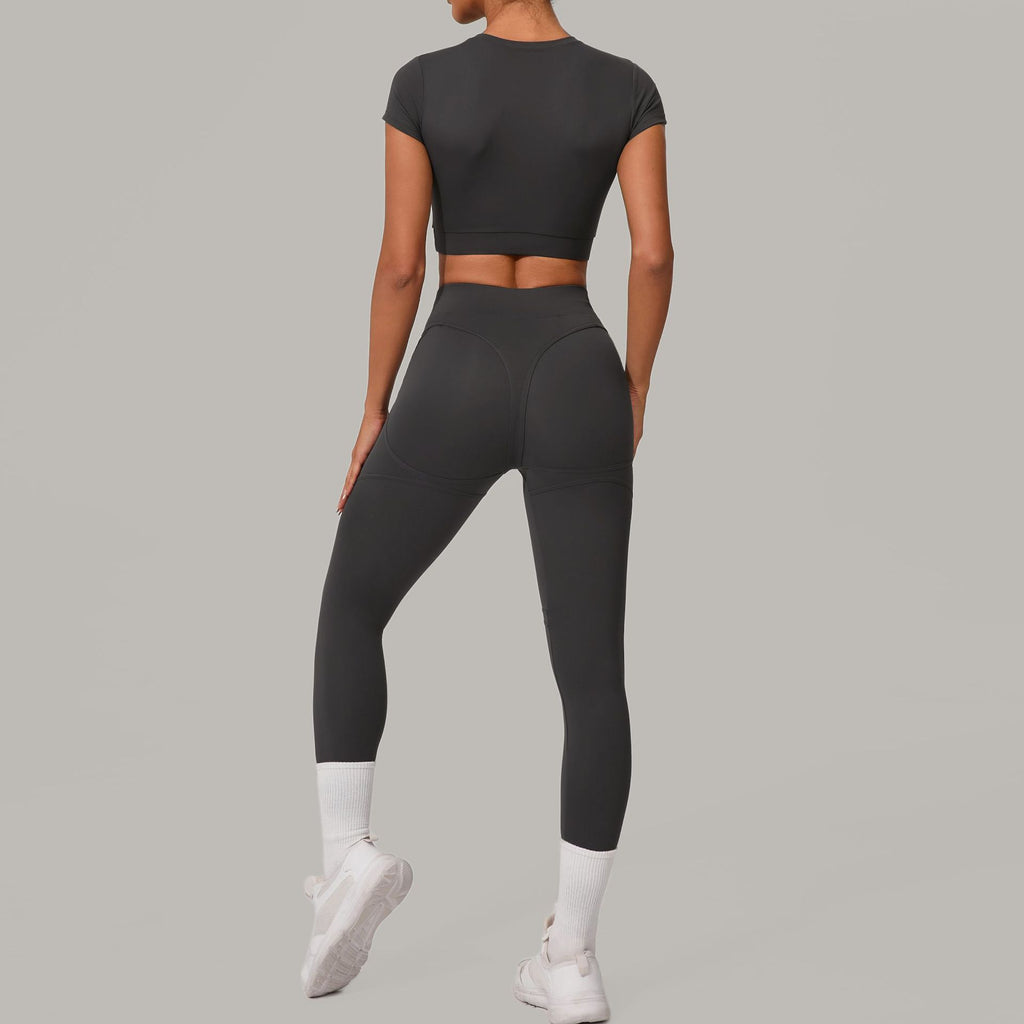 Brushed High-Waist Yoga Set | Compression Booty-Lift Running & Fitness Outfit
