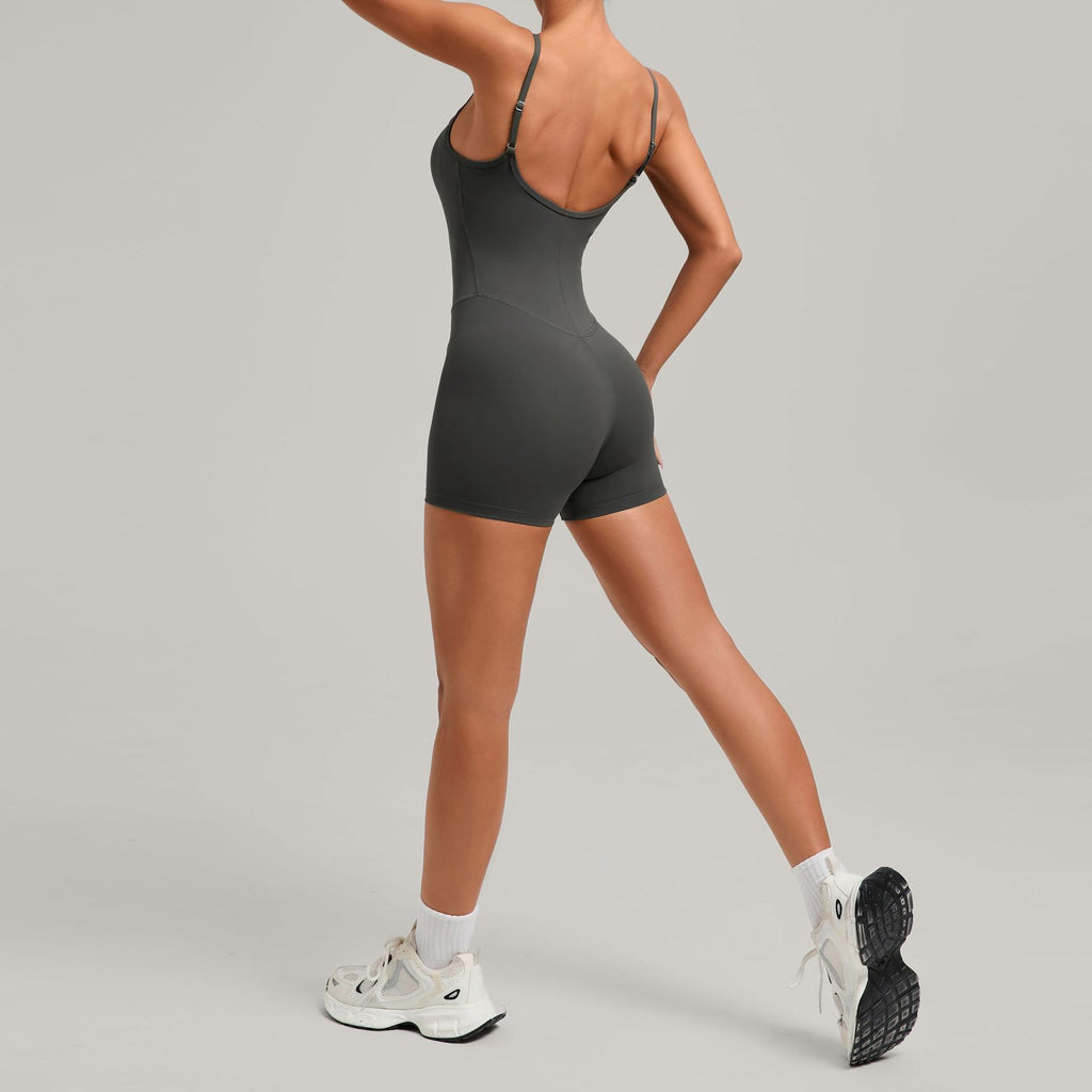 Deep Backless Yoga Jumpsuit Adjustable Straps Tight Fitness One-Piece