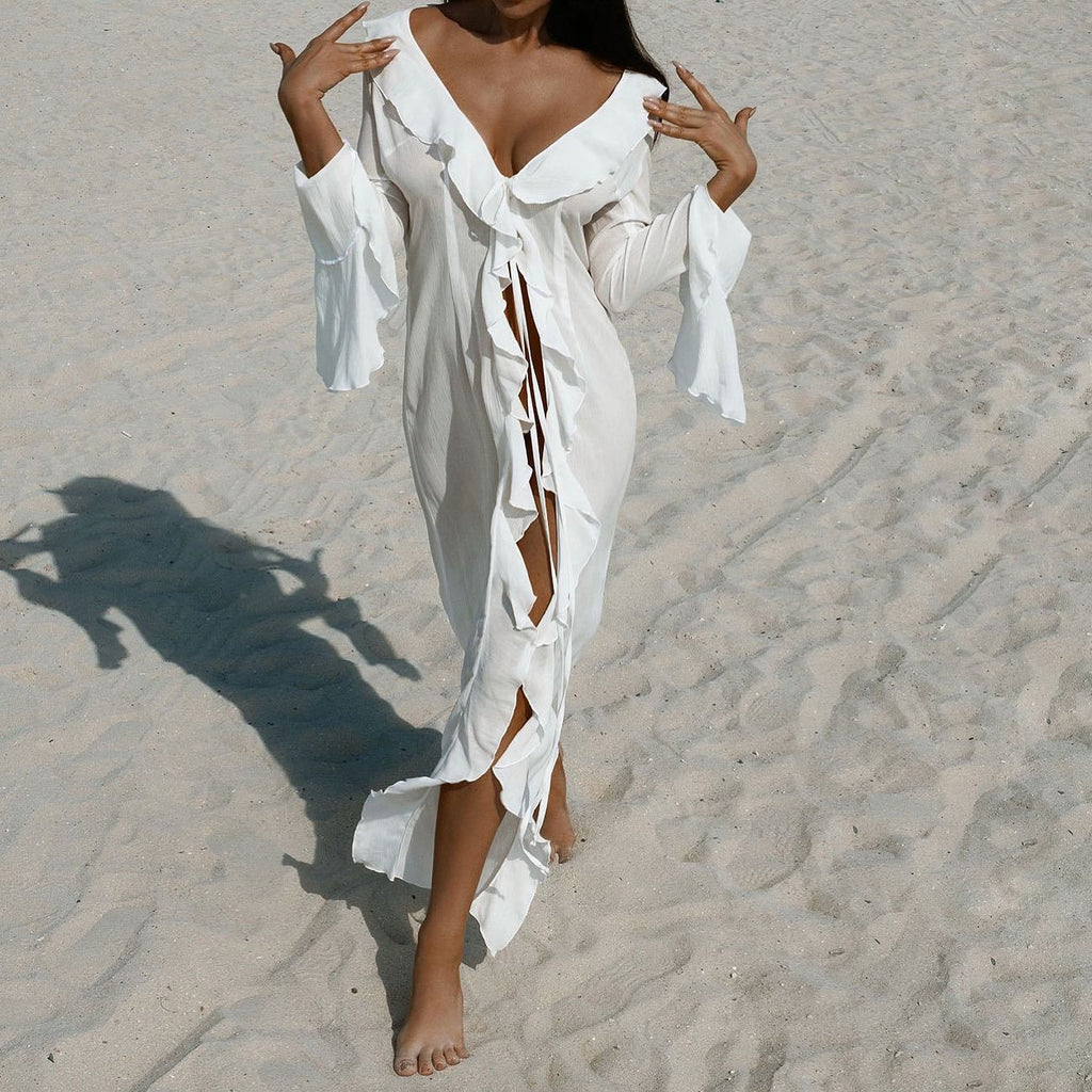 Knit Hollow Out Tank Top Beach Bikini Outer Wear Quick Dry Sunscreen Cover Up