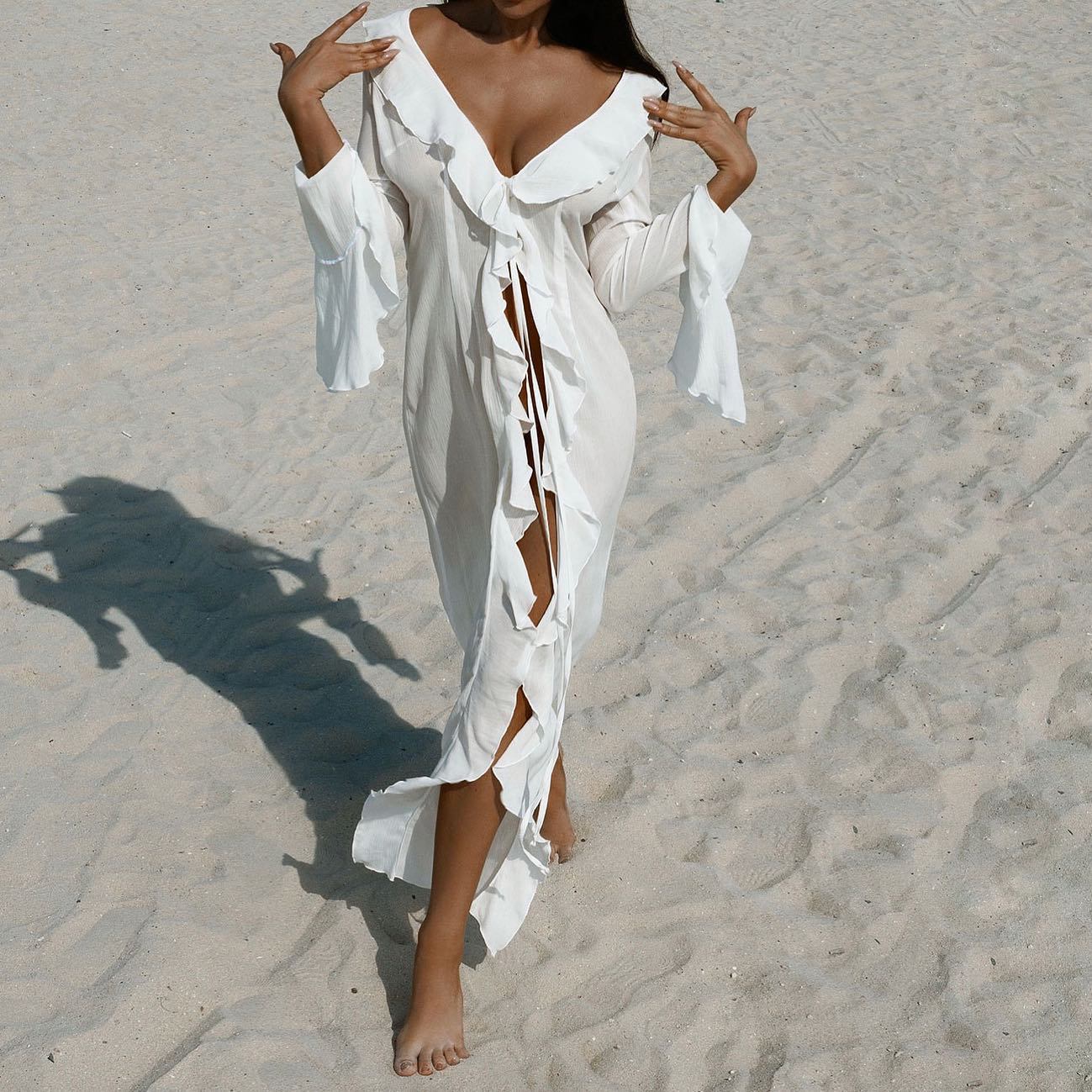Knit Hollow Out Tank Top Beach Bikini Outer Wear Quick Dry Sunscreen Cover Up