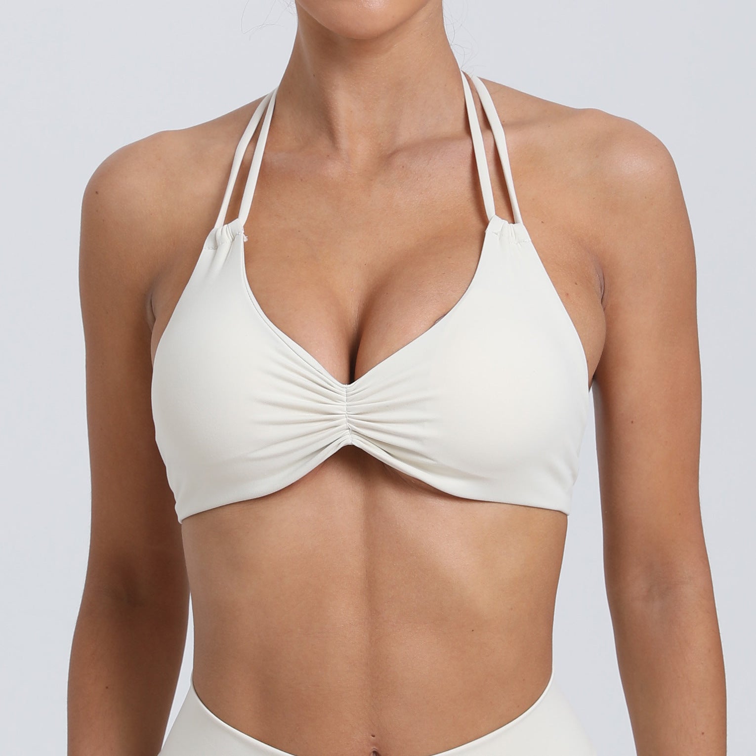 Adjustable Halter Cross Back Yoga Tank | Quick-Dry Compression Fitness Bra Top