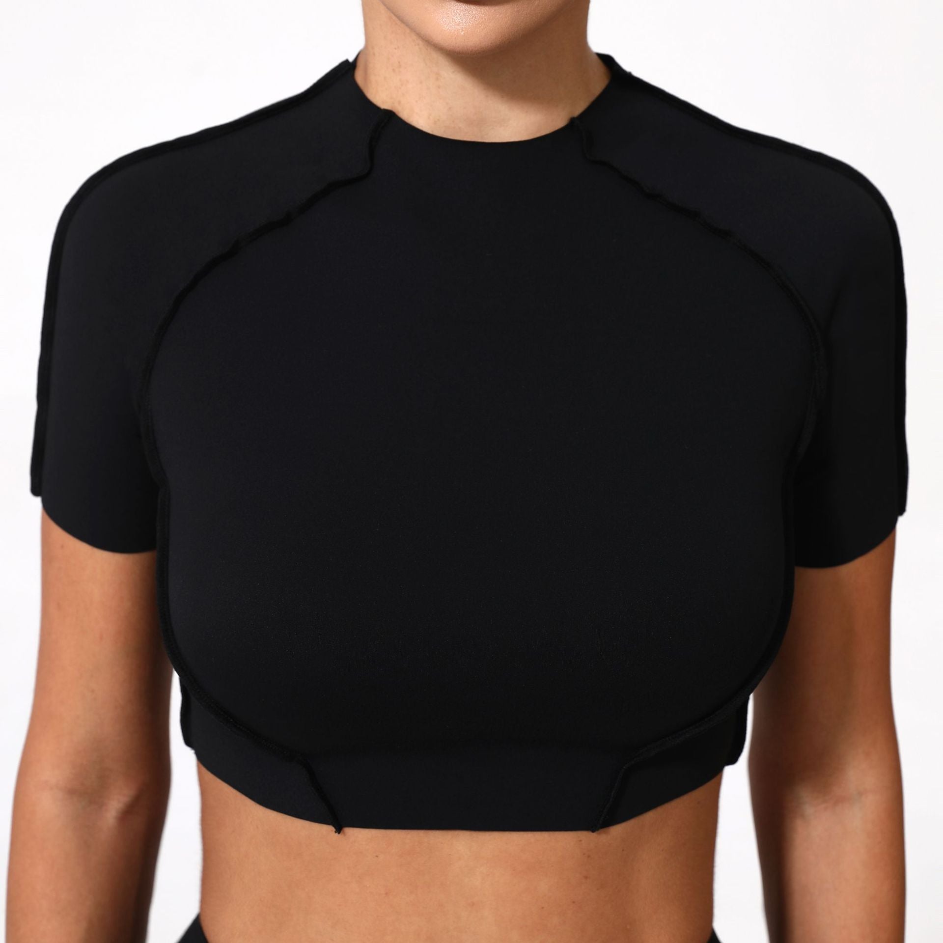 3D Seam Sculpting Yoga Tee｜Slim-Fit No-Bra High-Stretch Lightweight Fitness Top