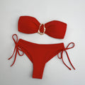 In-Stock Solid Color Bandeau Bikini | Women's Hot Spring & Vacation Swimwear
