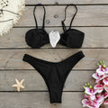 2026 Sexy Bandeau Bikini Three-Piece Set | Solid Color EU & US Style Women Swimwear