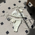 2026 Summer Sexy Embroidered Gradient Bikini Set Three Piece Beach Swimsuit