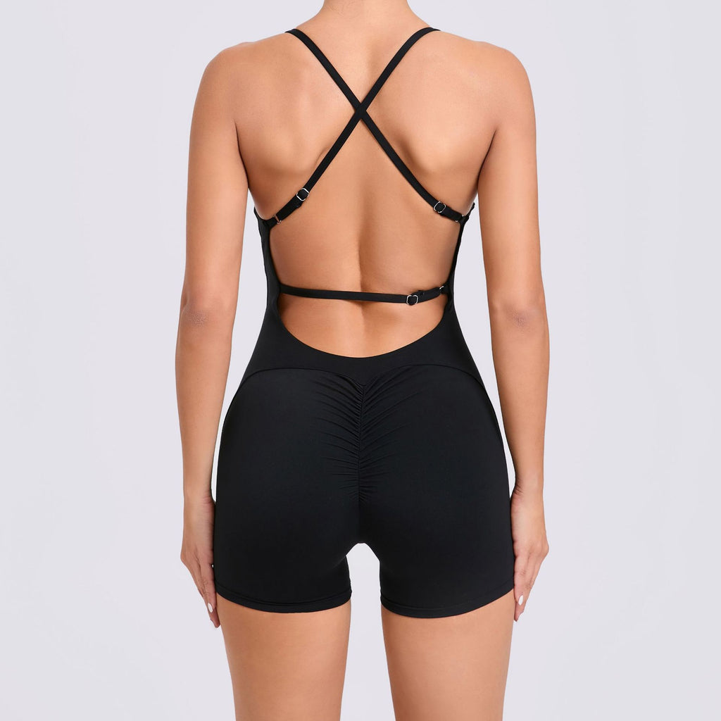 Scrunch Butt Backless Yoga Jumpsuit Running Quick-Dry Gym Bodysuit