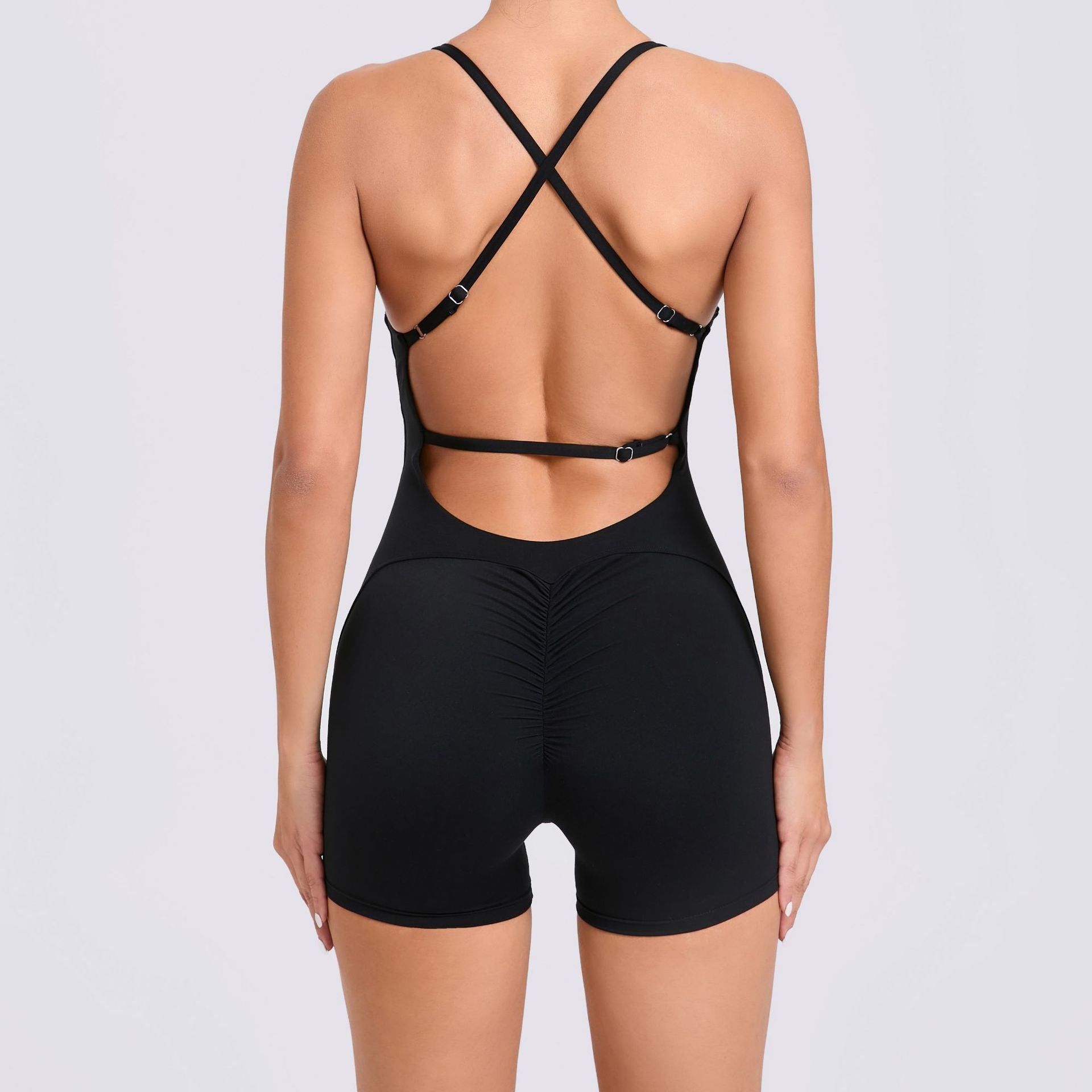 Scrunch Butt Backless Yoga Jumpsuit Running Quick-Dry Gym Bodysuit