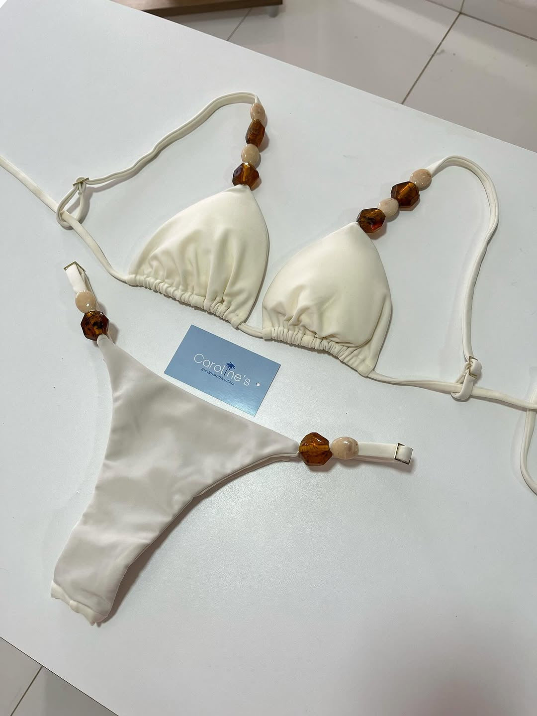 2026 Solid Color Pebble Detail Bikini | Fresh Luxury Hot Spring Vacation Swimwear