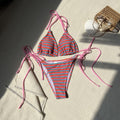 2026 Striped Terry Fabric Fresh Sexy Bikini | Two-Piece Swimwear