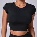 Wide-Shoulder Brushed Yoga Tee｜High-Support Quick-Dry Active Top for Intense Training & Running
