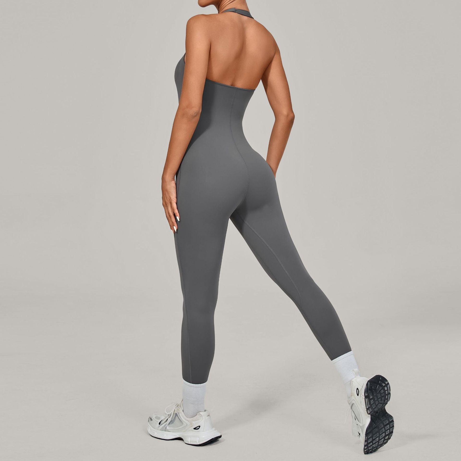 Halter Neck Yoga Jumpsuit Outdoor Dance Fitness Tight Bodysuit
