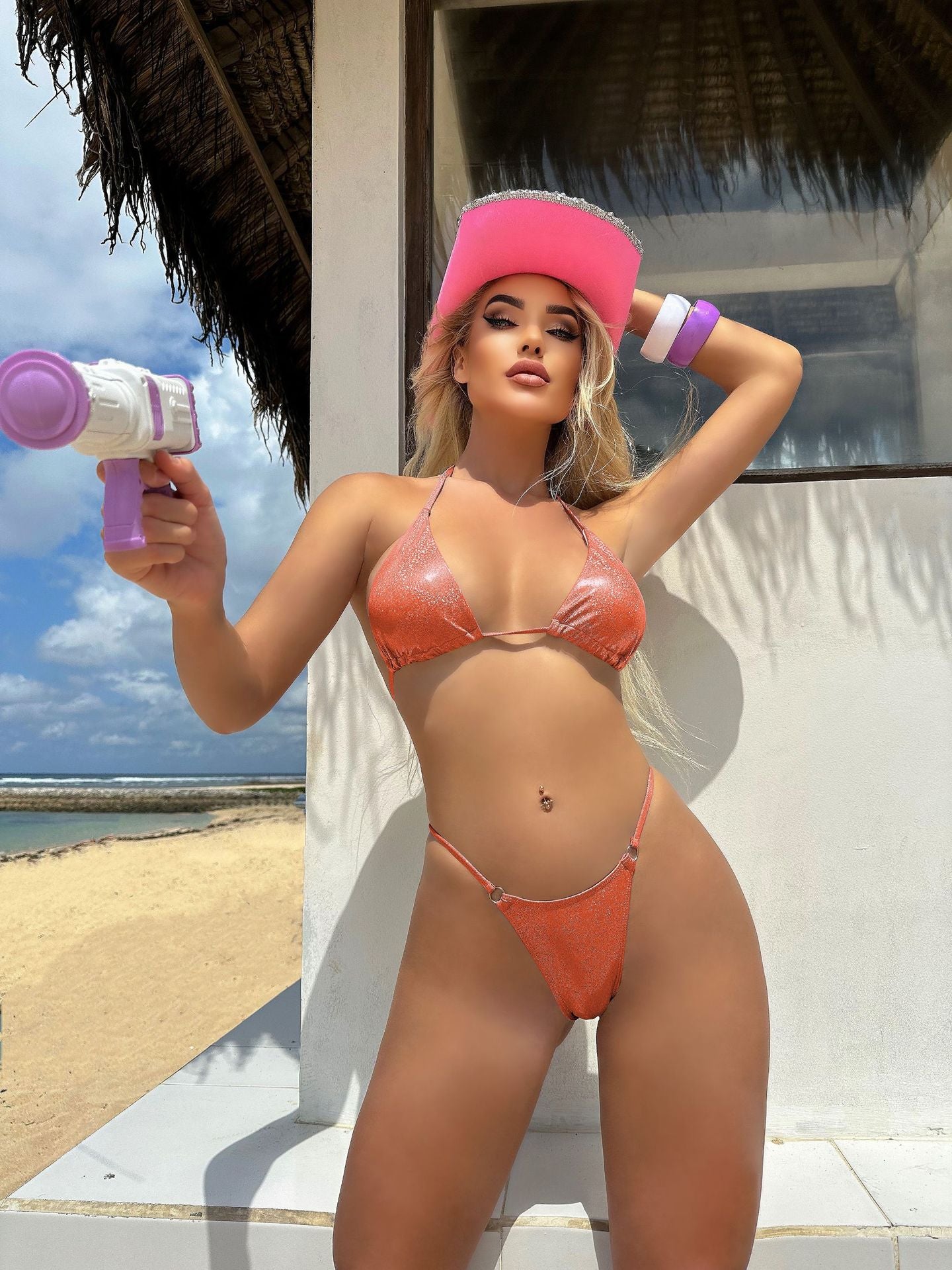 2026 Summer Sexy Star Sequin Bikini Set Two Piece Shiny Split Swimsuit Beachwear