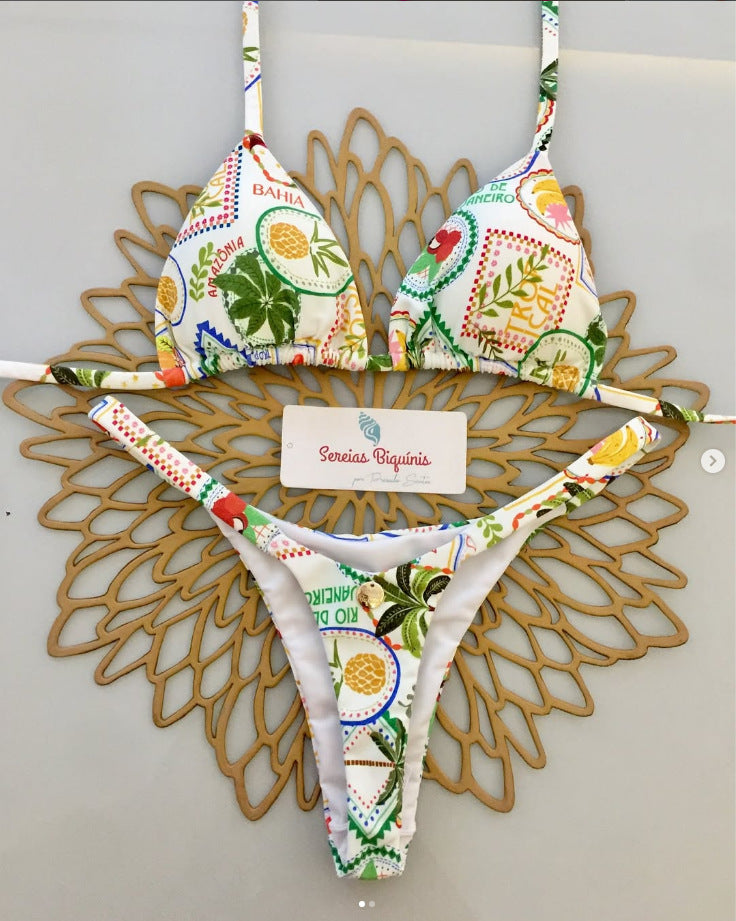 Fashion Sexy Bandeau Bikini Set | Star Metal Accent Beach Swimwear for Women