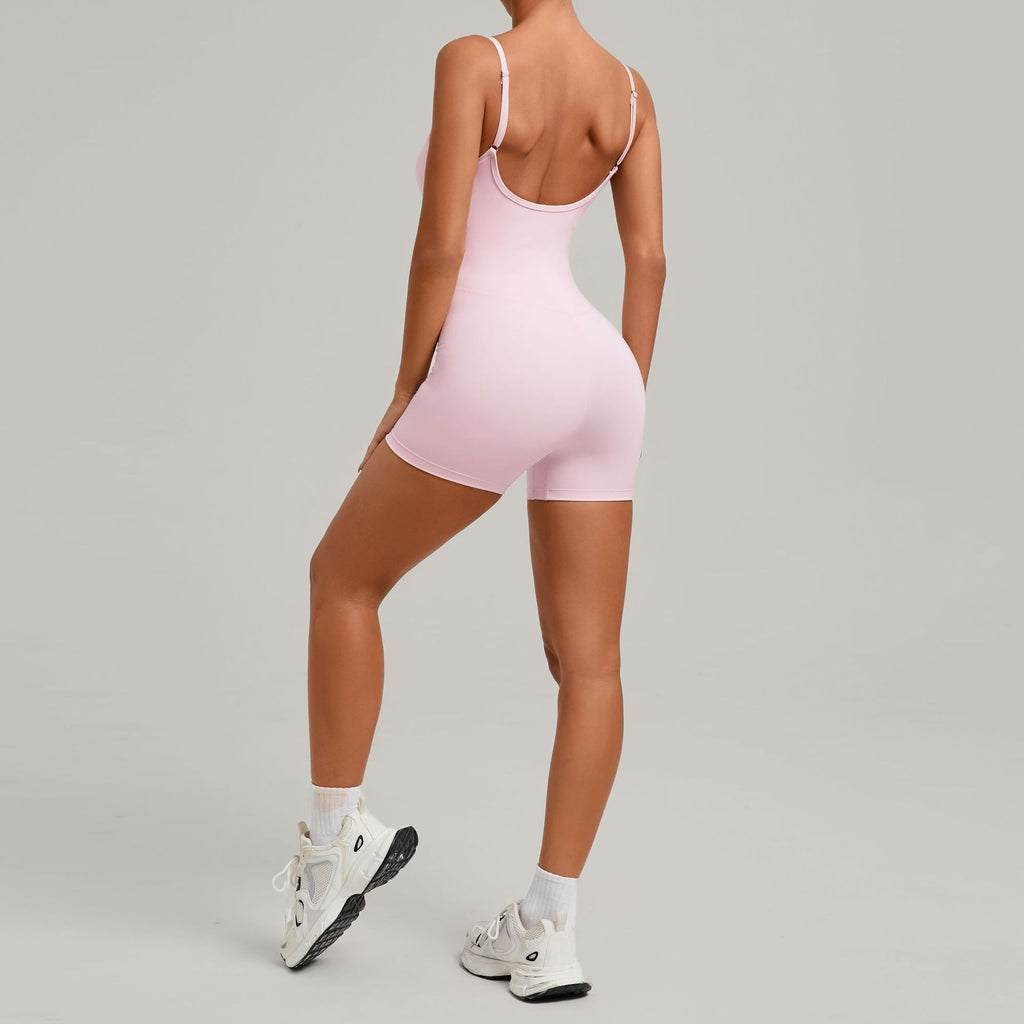 Deep Backless Yoga Jumpsuit Adjustable Straps Tight Fitness One-Piece