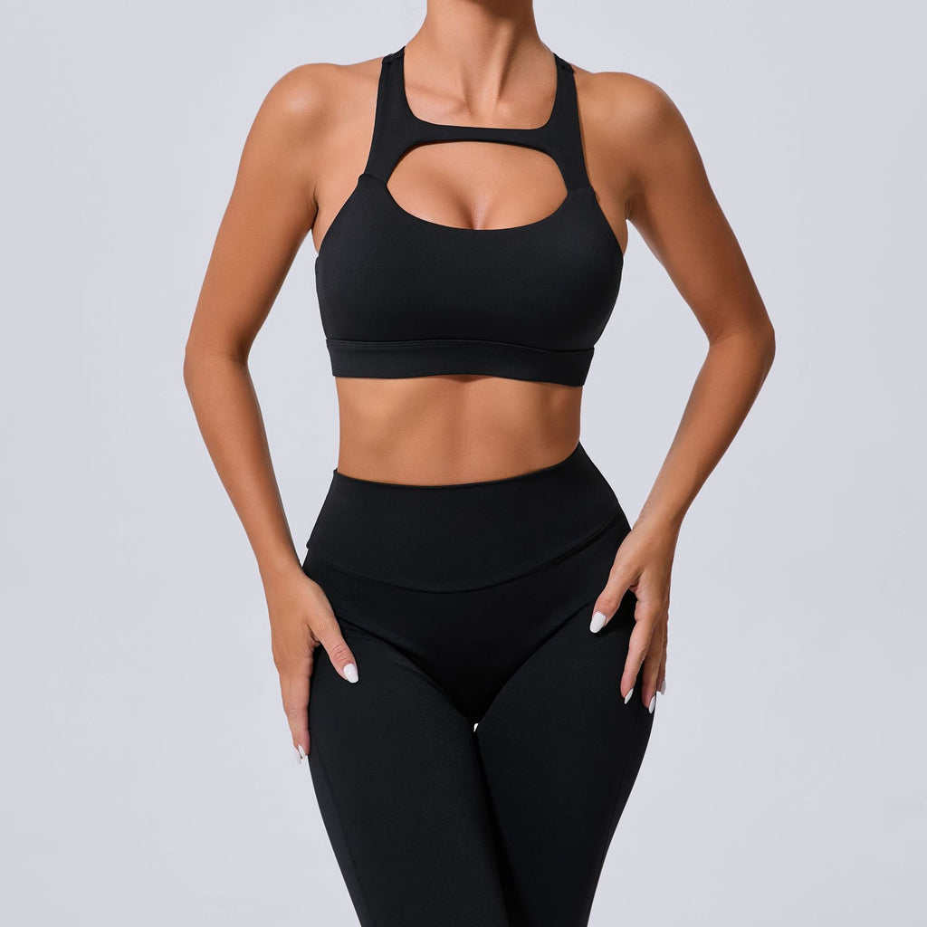 Hollow Back Slim Fit Yoga Tank | Shockproof Pilates Running & Outdoor Fitness Bra